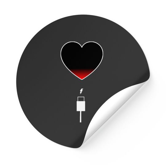 Discover Heart Charging Battery Sticker