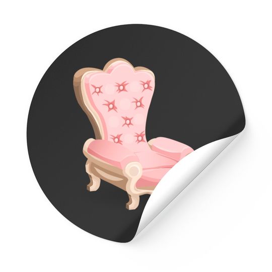 Discover Pink Royal Chair From Glitch Sticker