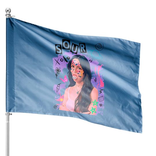 Discover Olivia Rodrigo, Olivia Rodrigo sour album, good 4 u, deja vu, drivers lisense  Classic House Flags