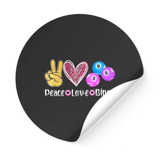 Discover Peace Love Bingo Funny Bingo Lover Sticker