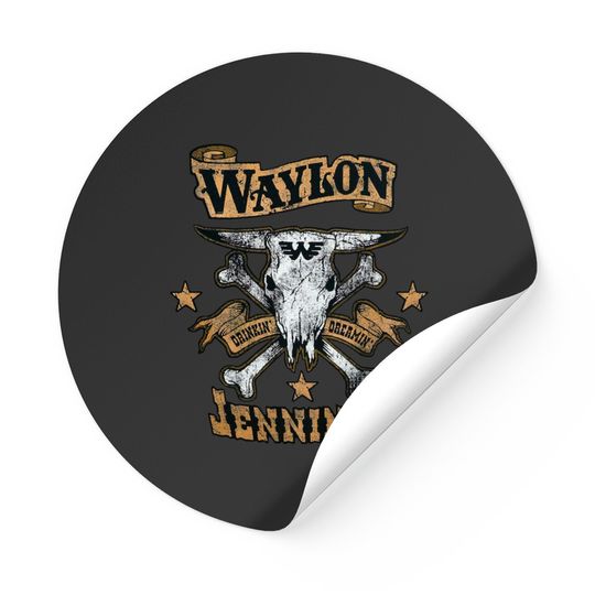 Discover Waylon Jennings Logo Design Classic Sticker
