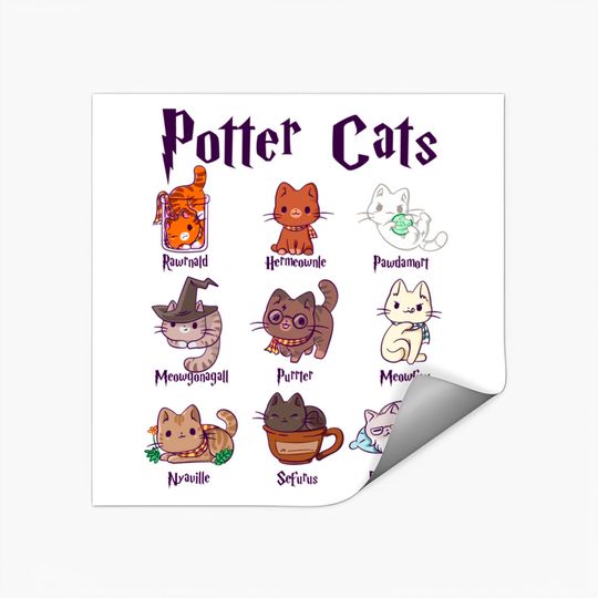 Discover Potter Cats Cute Harry Pawter Kitten Gift For Girls Sticker