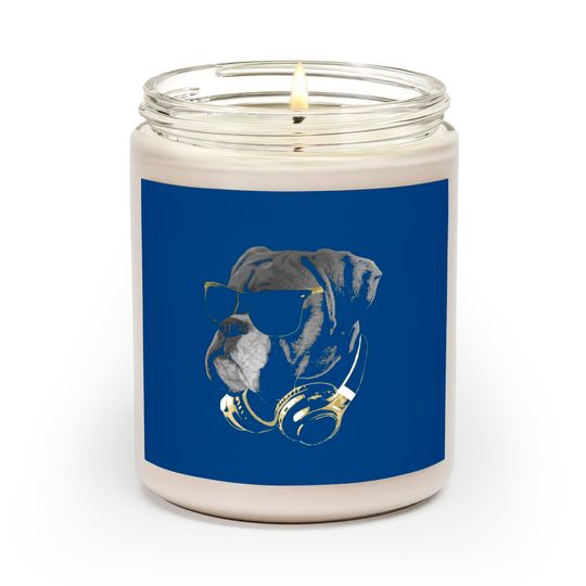 Discover Boxer Dog With Sunglasses And Headphones Scented Candles