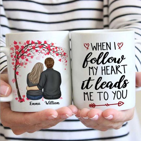 Discover When I Follow My Heart It Leads Me To You - Gift For Couples, Personalized Mug