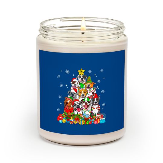 Discover Christmas Tree Lights Pitbull Dog Lover Xmas Pajama Scented Candles