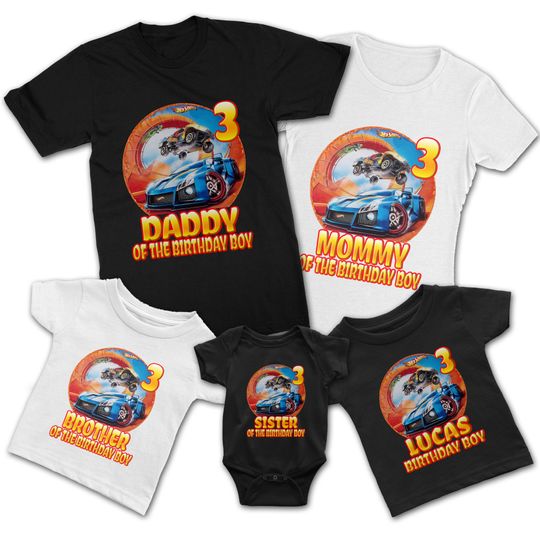 Discover Custom Hot Wheels Birthday Shirt