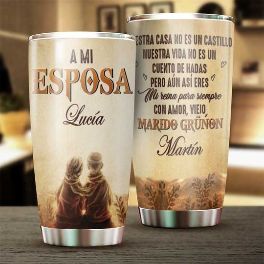 Discover A Mi Esposa - Eres Mi Reina Para Siempre - Gift For Couples, Husband Wife - Personalized Tumbler Spanish