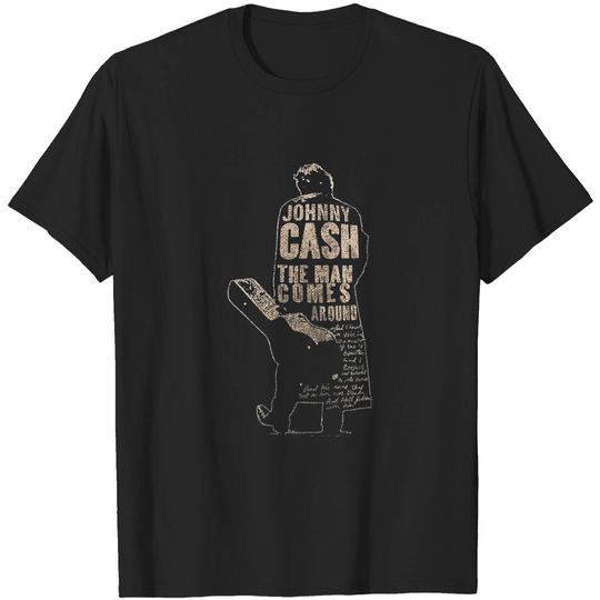 Discover Johnny Cash Rear Profile Guitar Country Rock Tee T-Shirt