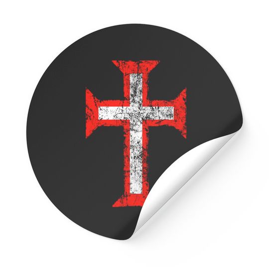 Discover Order of Christ Cross-Templar-Portugal-Distressed - Templar - Stickers
