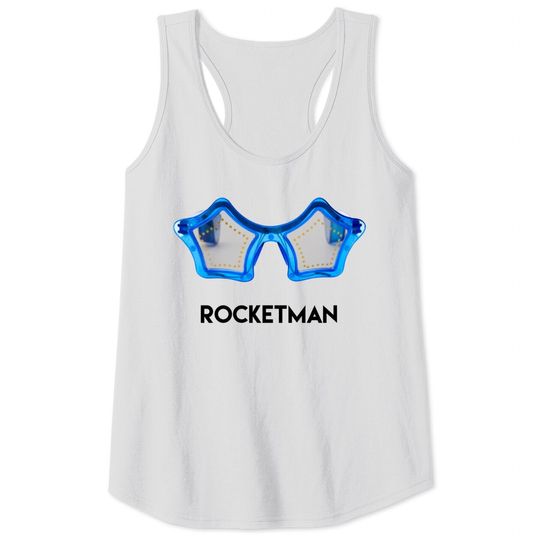 Discover Elton John Concert Tank Tops. Rocketman with Blue sunglasses