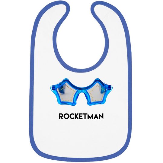 Discover Elton John Concert Bibs. Rocketman with Blue sunglasses