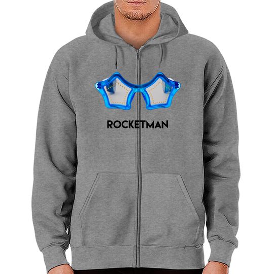 Discover Elton John Concert Zip Hoodies. Rocketman with Blue sunglasses