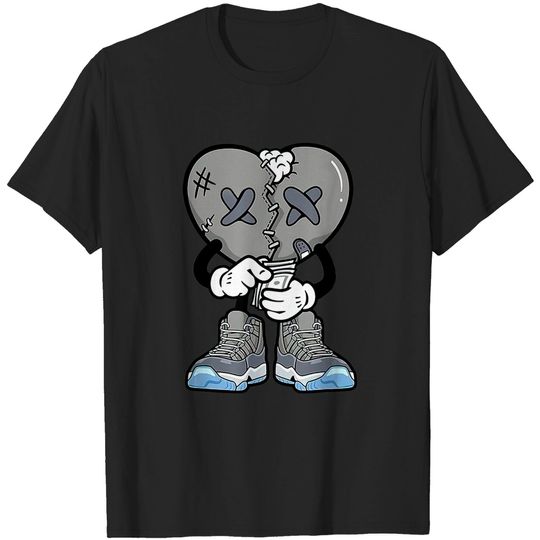 Discover Cool Grey 11s Tees To Match Sneaker Match Tees Broken Heart T-Shirt