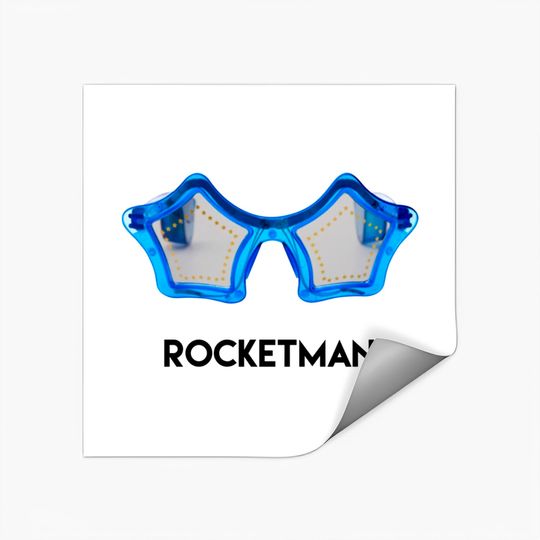 Discover Elton John Concert Stickers. Rocketman with Blue sunglasses