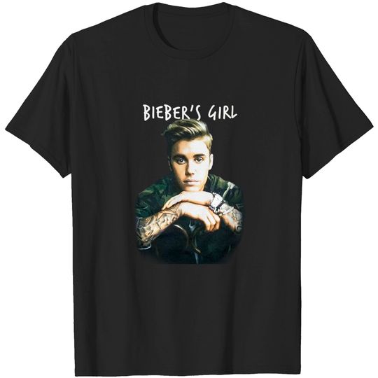 Discover Justin Bieber Bieber's Girl Black Juniors Babydoll T Shirt