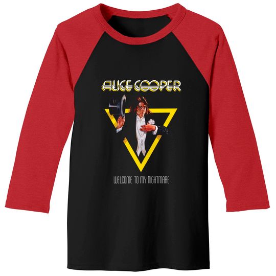 Discover Alice Cooper – Welcome To My Nightmare Yellow Triangle Baseball Tees