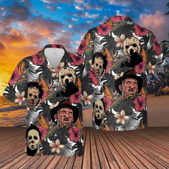 Discover Horror Movie Characters Hawaiian Shirt