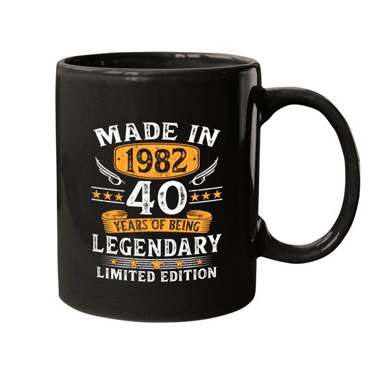 Discover Made In 1982 40 Years Old Gifts 40th Birthday Mugs