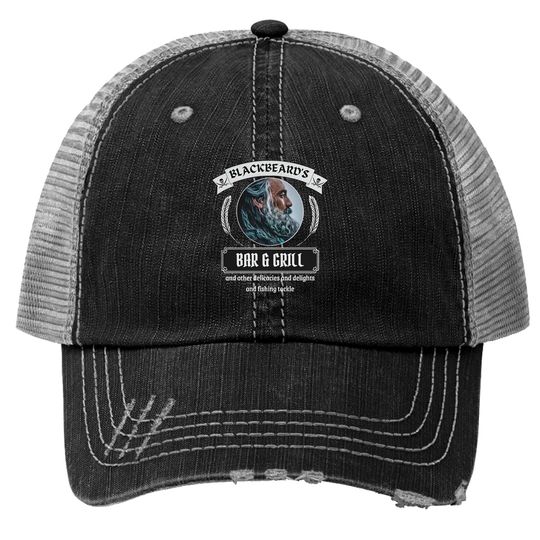 Discover Blackbeard's Bar and Grill Trucker Hats/Our Flag Means Death