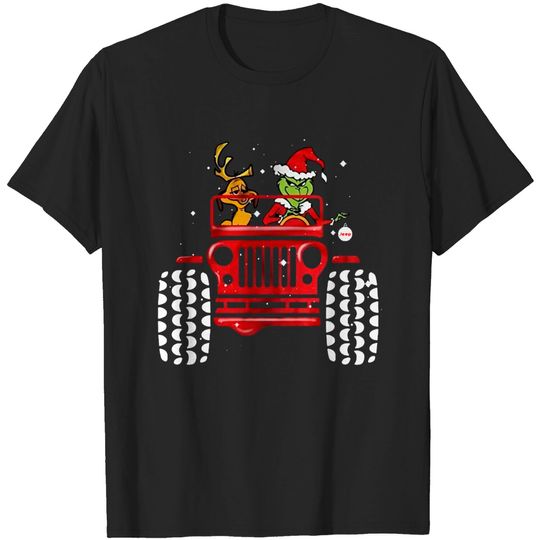 Discover BaKa Tees Grinch Driving Jeep Christmas T-Shirt