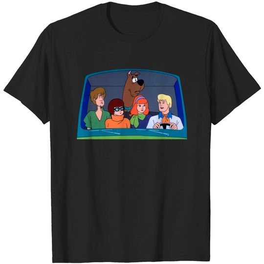 Discover Scooby-Doo Classic Van Scene, Short Sleeved, Vintage Cartoon Series T-Shirt