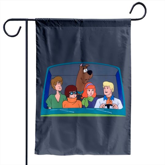 Discover Scooby-Doo Classic Van Scene, Short Sleeved, Vintage Cartoon Series Garden Flags