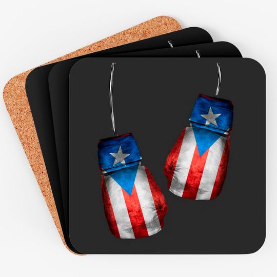 Discover Boricua Boxers | Boxing Fans Gloves Puerto Rico Flag Coasters