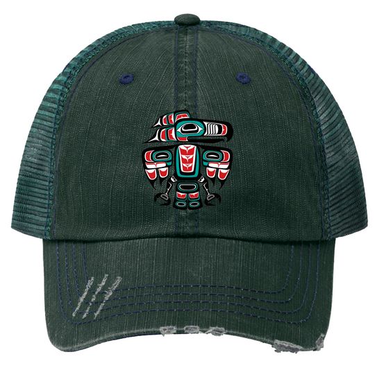 Discover Haida Tlingit Native Raven Totem - Native Raven - Trucker Hats