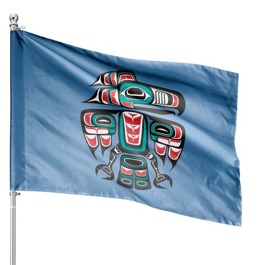 Discover Haida Tlingit Native Raven Totem - Native Raven - House Flags