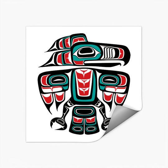Discover Haida Tlingit Native Raven Totem - Native Raven - Stickers