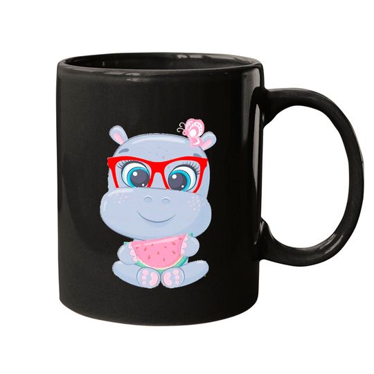 Discover Toddlers Baby Girl Hippo with Glasses Mugs