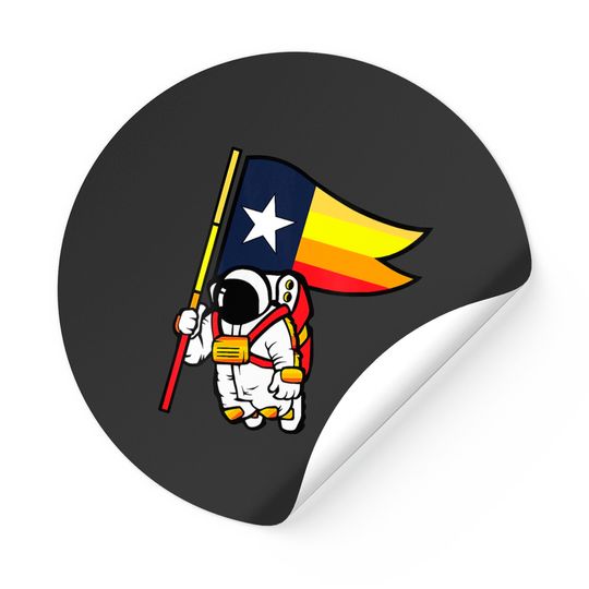 Discover Houston Champ Texas Flag Astronaut Space City Stickers