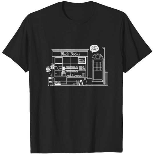 Discover Get Out! - Black Books - T-Shirt