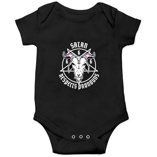 Discover Satan Respects Pronouns Transgender Pentagram Trans Flag Onesie