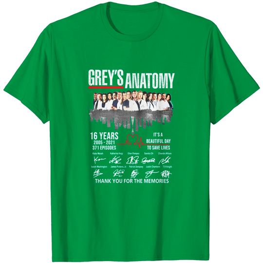 Discover The Grey’s Anatomy 16th Anniversary 2005 2021 Signatures Thanks For The Memories T-Shirt