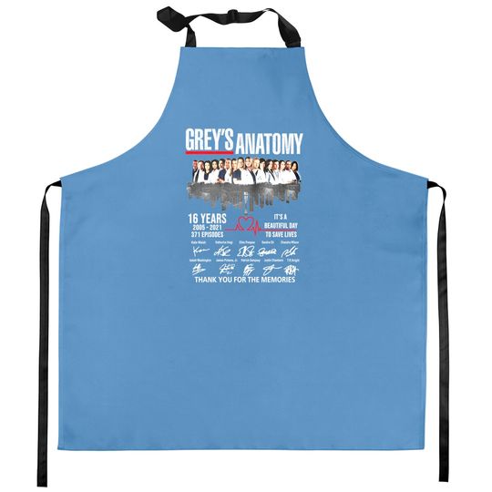 Discover The Grey’s Anatomy 16th Anniversary 2005 2021 Signatures Thanks For The Memories Kitchen Aprons
