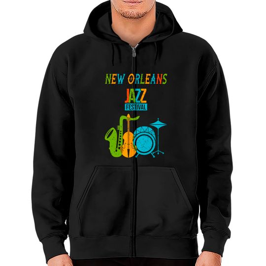Discover New Orleans Festival of Jazz Music Gift Louisiana Jazz Tee Zip Hoodies