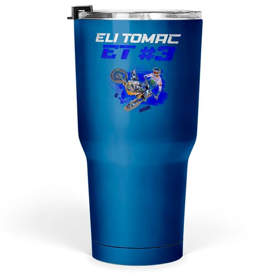 Discover Eli Tomac Tumblers 30 oz, Eli Tomac 3, ET3 2022, Motorcycle Racer Tumblers 30 oz
