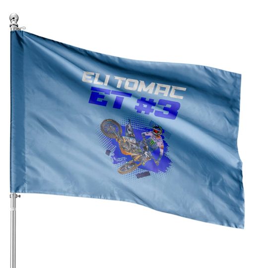 Discover Eli Tomac House Flags, Eli Tomac 3, ET3 2022, Motorcycle Racer House Flags