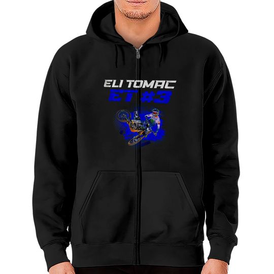 Discover Eli Tomac Zip Hoodies, Eli Tomac 3, ET3 2022, Motorcycle Racer Zip Hoodies