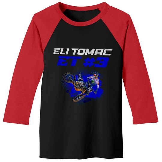 Discover Eli Tomac Baseball Tees, Eli Tomac 3, ET3 2022, Motorcycle Racer Baseball Tees