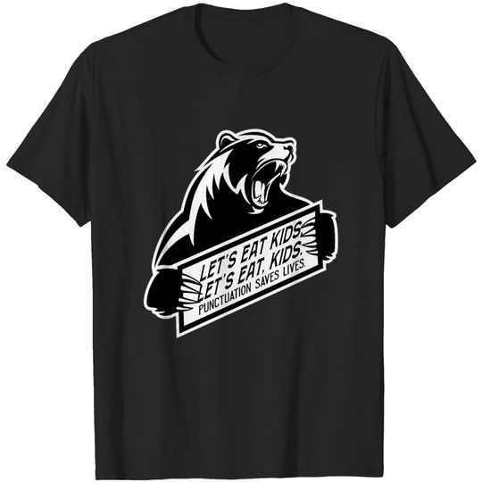Discover English Teacher Bear Lets Eat, Kids Punctuation T-shirt