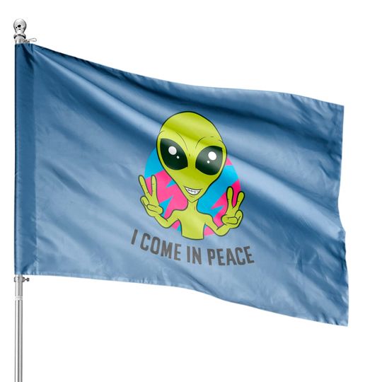 Discover Alien Ufo Space Rave EDM Music I Come In Peace House Flags
