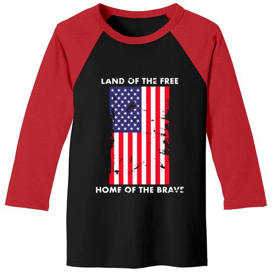 Discover USA Land Of The Free Home The Brave Flag America Baseball Tees