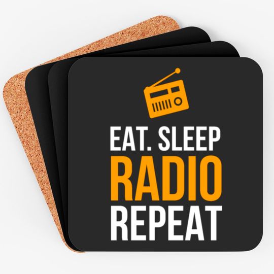 Discover Eat Sleep Radio Repeat Coasters