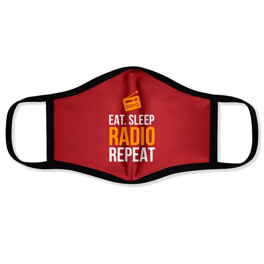 Discover Eat Sleep Radio Repeat Face Masks