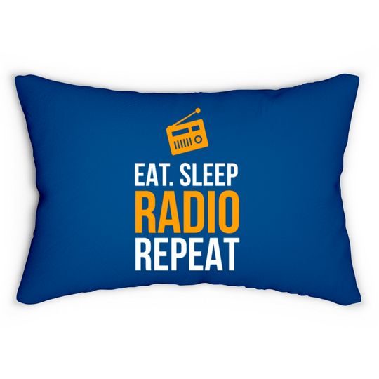 Discover Eat Sleep Radio Repeat Lumbar Pillows