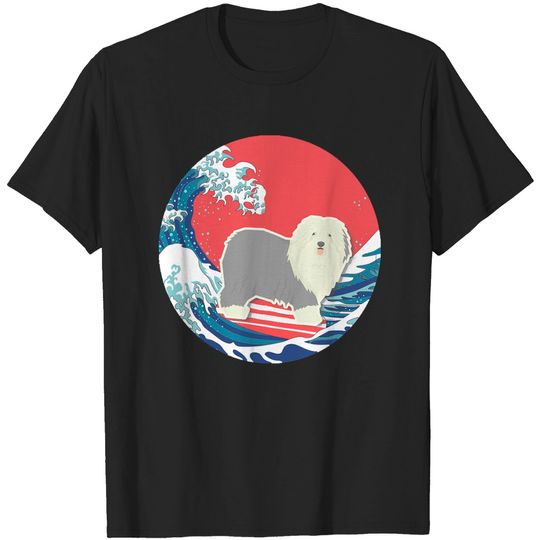 Discover Old English Sheepdog Gifts T-Shirt - Ocean Waves Surfing Design