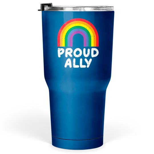 Discover Proud Ally Gay Rainbow Pride Flag Lgbtq Support Classic Tumblers 30 oz