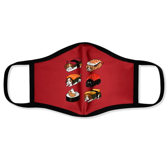 Discover Sushi Beagle - Beagle - Face Masks
